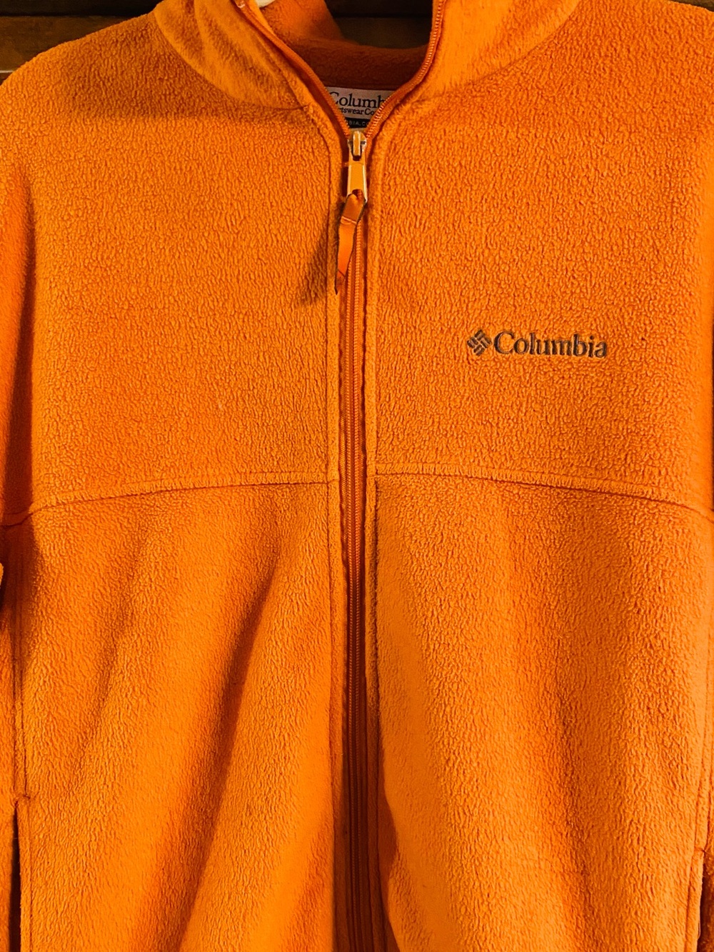 Columbia Orange Zip-Up Fleece Pullover